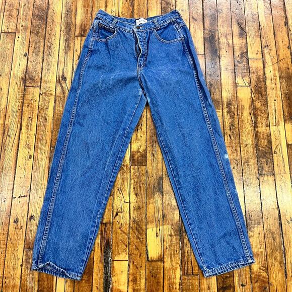 vintage women's Calvin Klein 100% cotton high waist 1990s jeans thrashed 12 - Picture 2 of 8